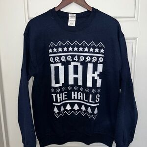 Dallas Cowboys Christmas Sweatshirt Dak the Halls Men’s Medium Navy